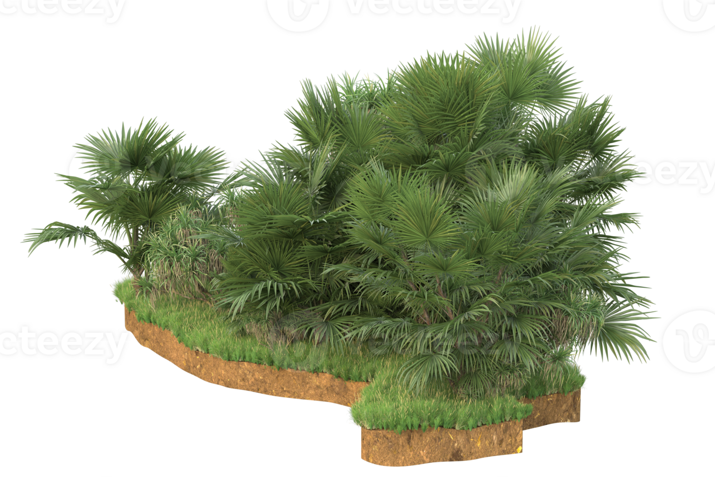 Realistic forest isolated on transparent background. 3d rendering - illustration png