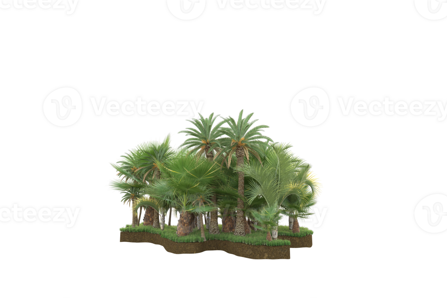Realistic forest isolated on transparent background. 3d rendering - illustration png