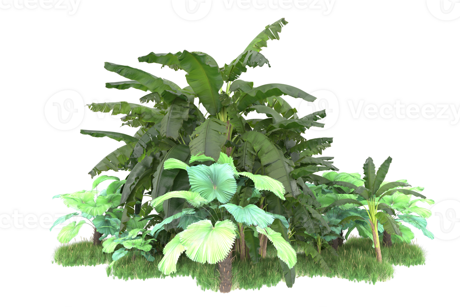 Realistic forest isolated on transparent background. 3d rendering - illustration png