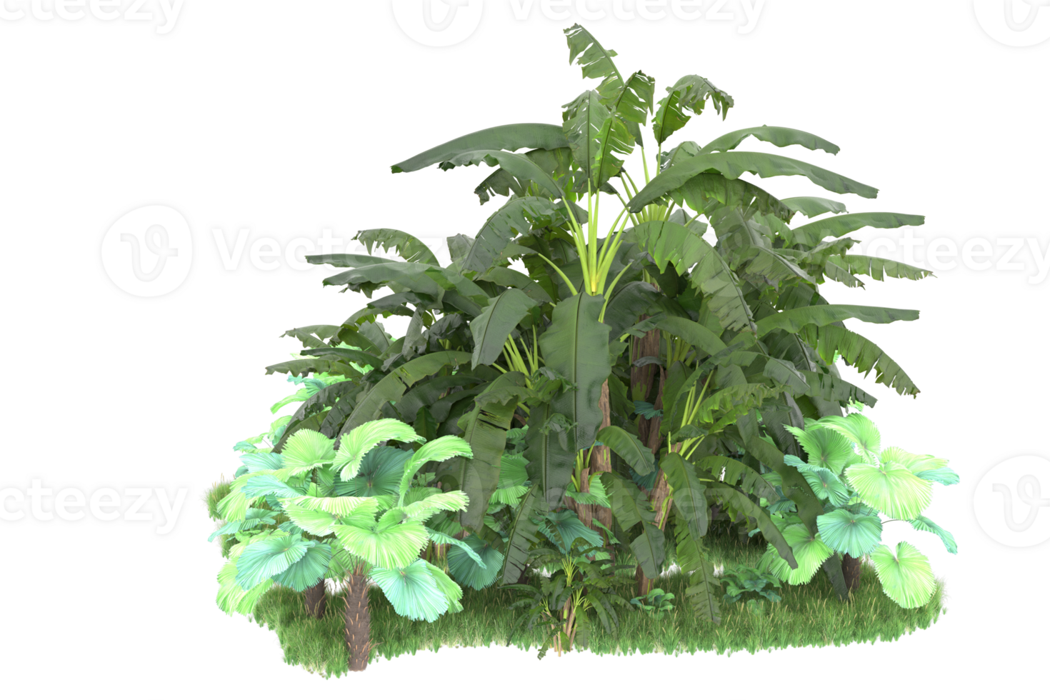 Realistic forest isolated on transparent background. 3d rendering - illustration png