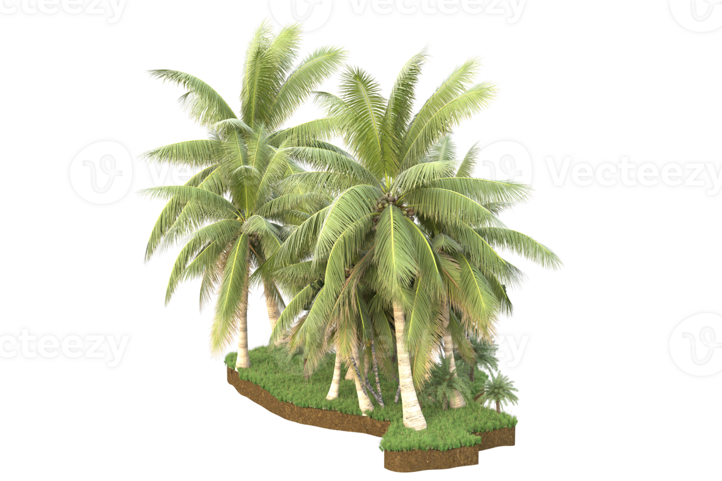 Realistic forest isolated on transparent background. 3d rendering - illustration png