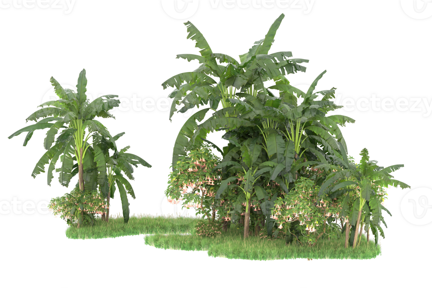 Realistic forest isolated on transparent background. 3d rendering - illustration png
