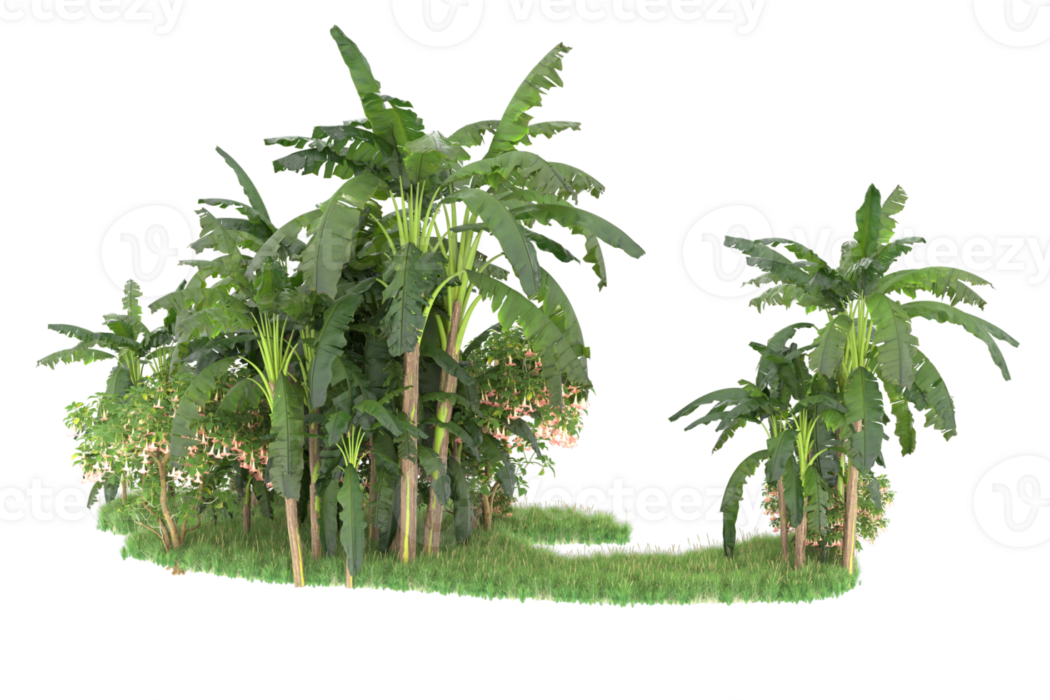 Realistic forest isolated on transparent background. 3d rendering - illustration png