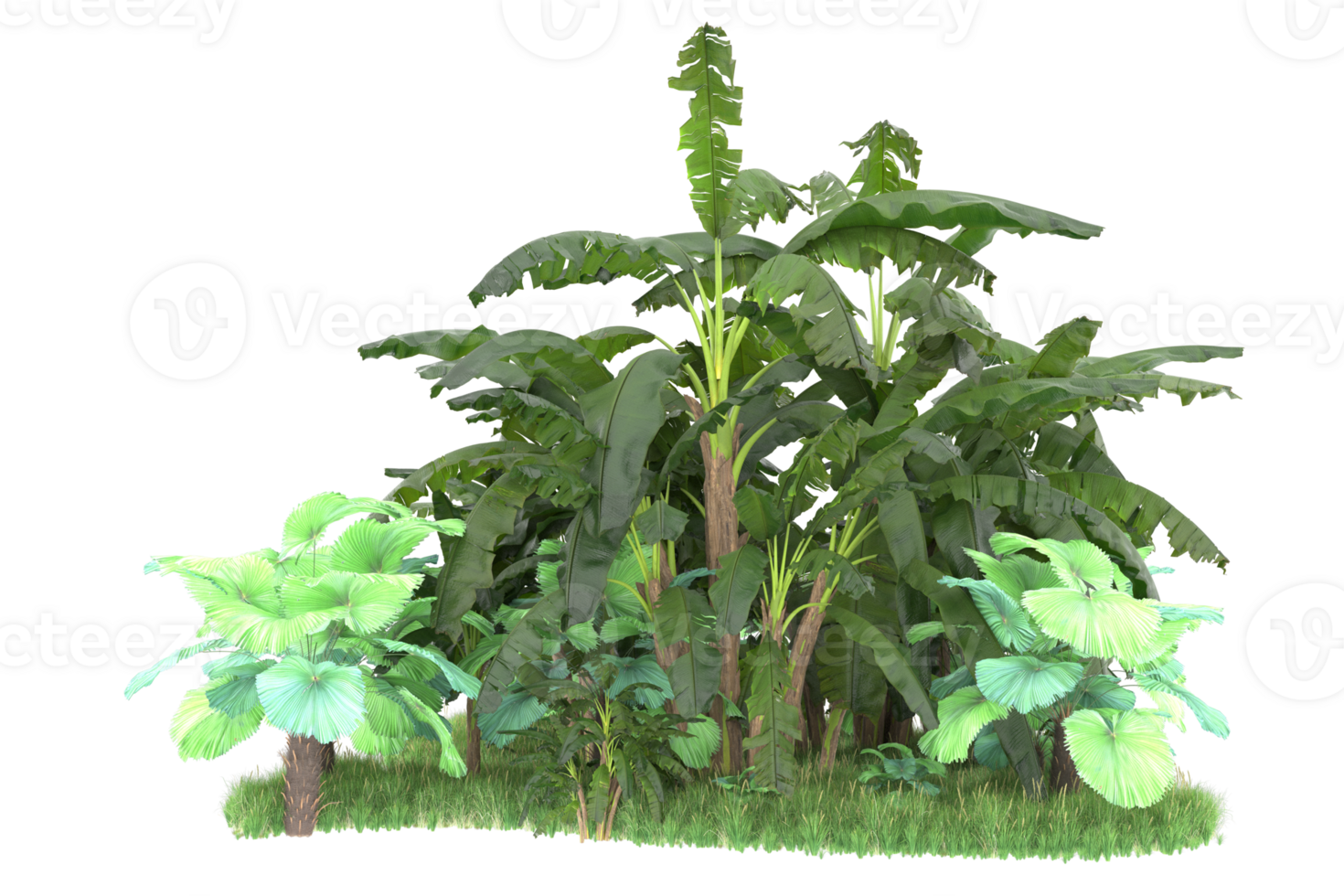 Realistic forest isolated on transparent background. 3d rendering - illustration png