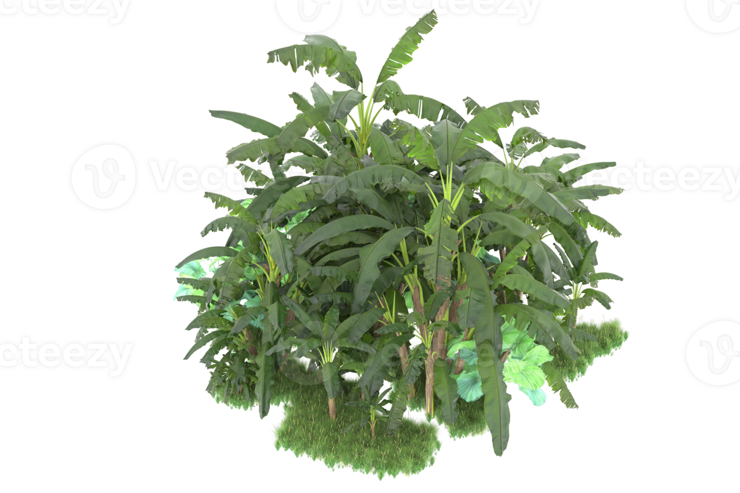 Realistic forest isolated on transparent background. 3d rendering - illustration png
