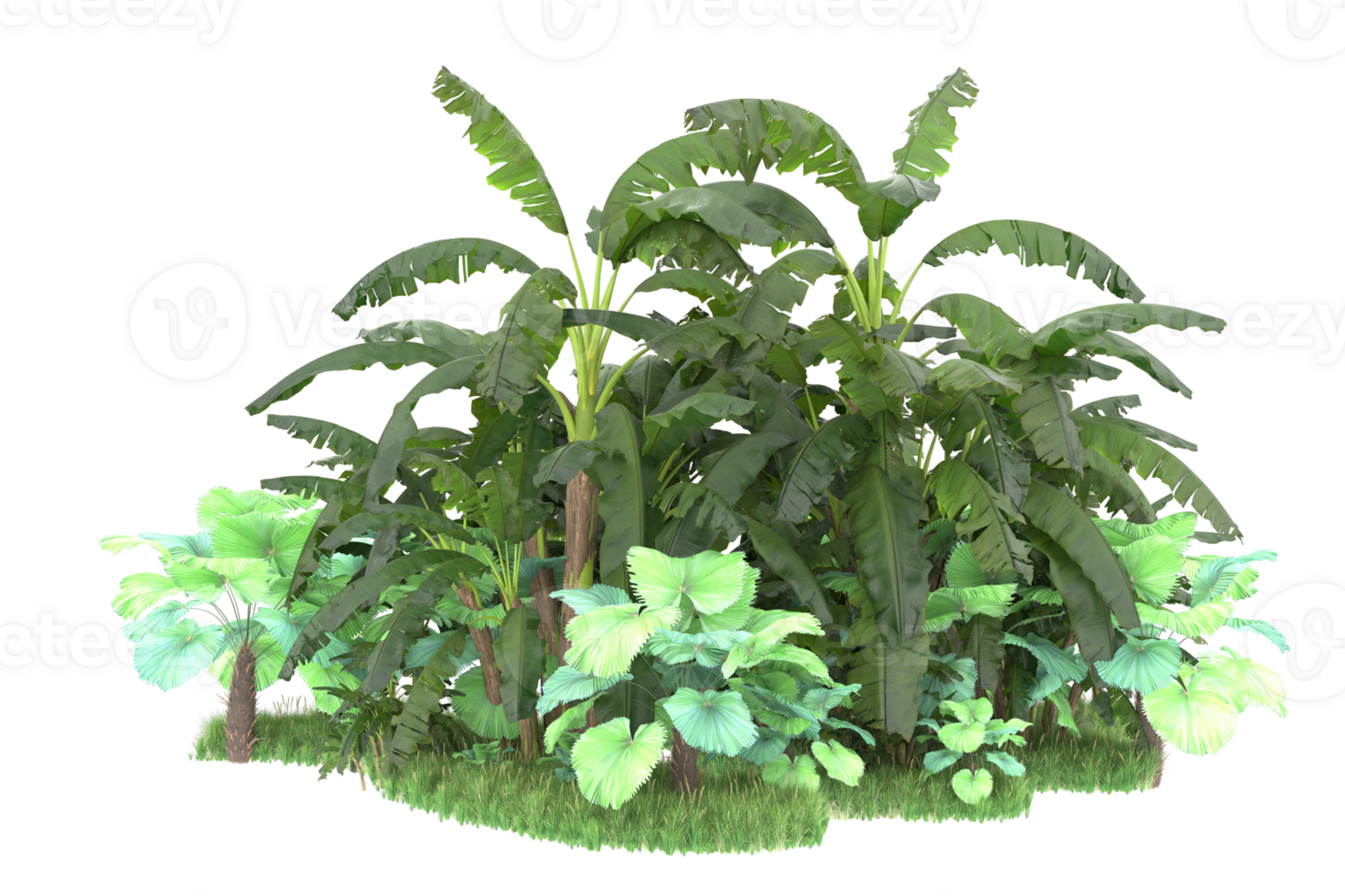 Realistic forest isolated on transparent background. 3d rendering - illustration png