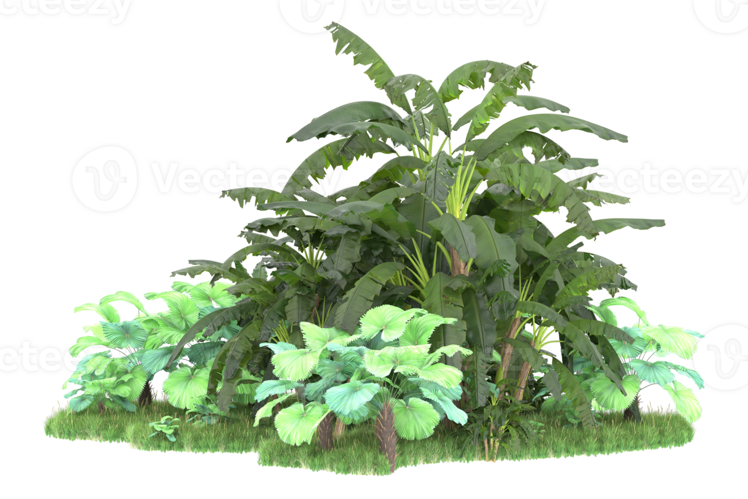 Realistic forest isolated on transparent background. 3d rendering - illustration png