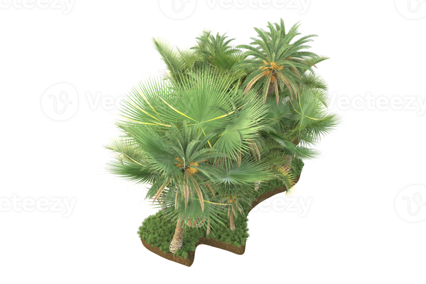 Realistic forest isolated on transparent background. 3d rendering - illustration png