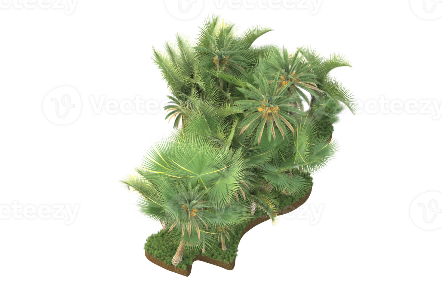 Realistic forest isolated on transparent background. 3d rendering - illustration png