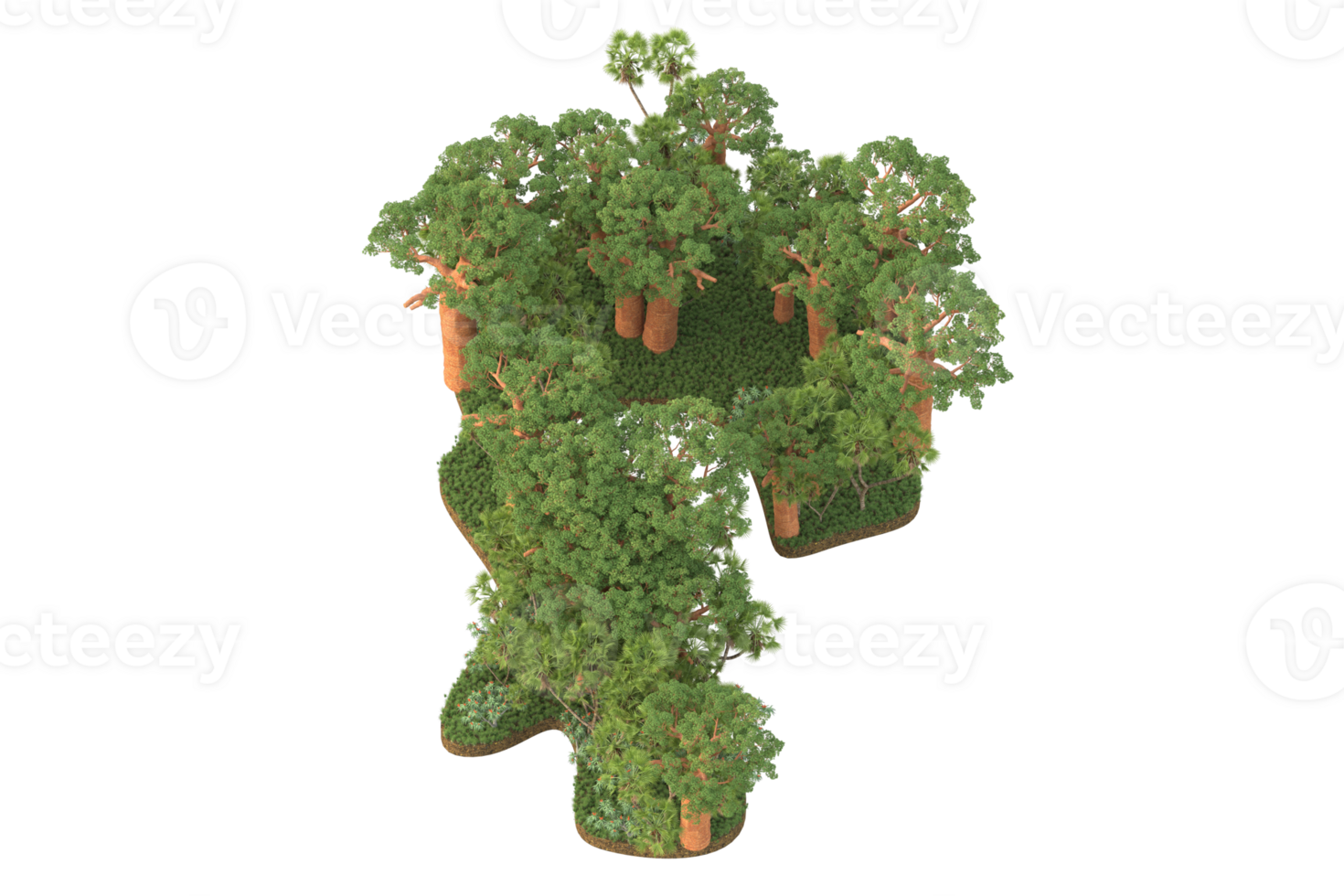 Realistic forest isolated on transparent background. 3d rendering - illustration png