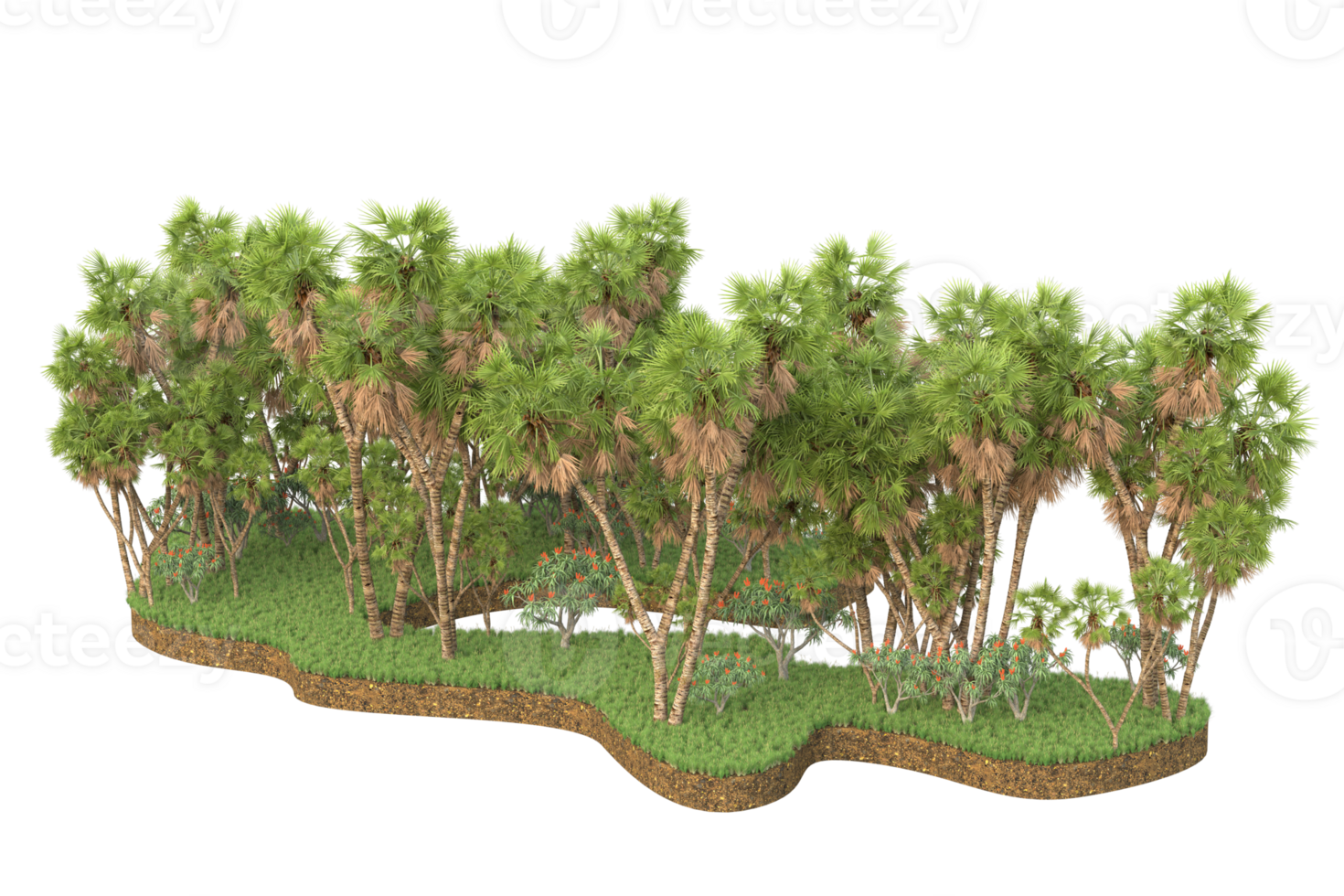 Realistic forest isolated on transparent background. 3d rendering - illustration png