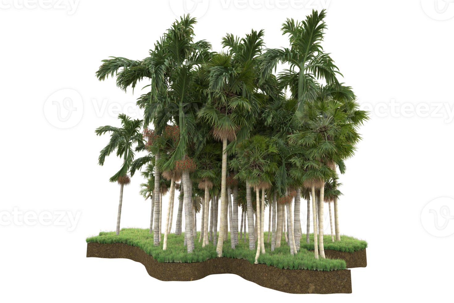 Realistic forest isolated on transparent background. 3d rendering - illustration png