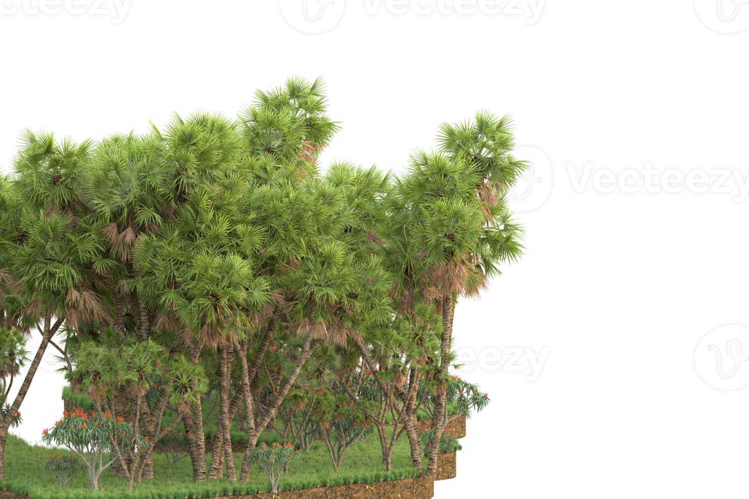 Realistic forest isolated on transparent background. 3d rendering - illustration png