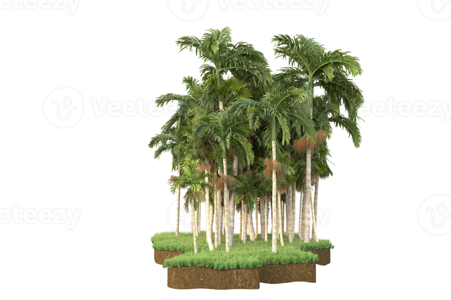 Realistic forest isolated on transparent background. 3d rendering - illustration png