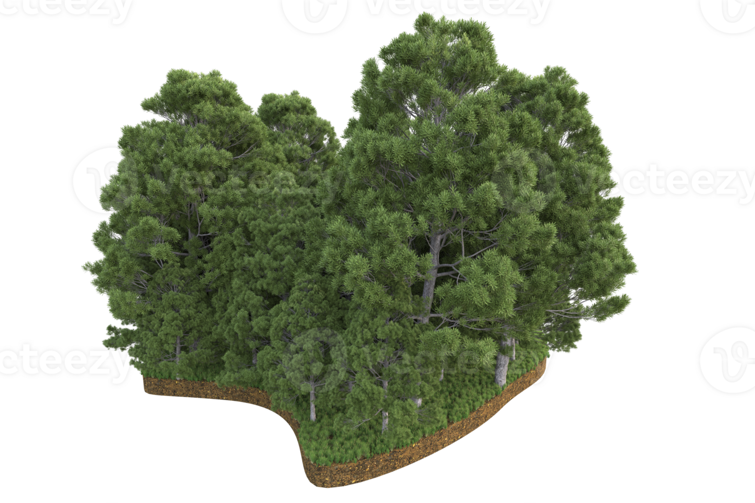 Realistic forest isolated on transparent background. 3d rendering - illustration png
