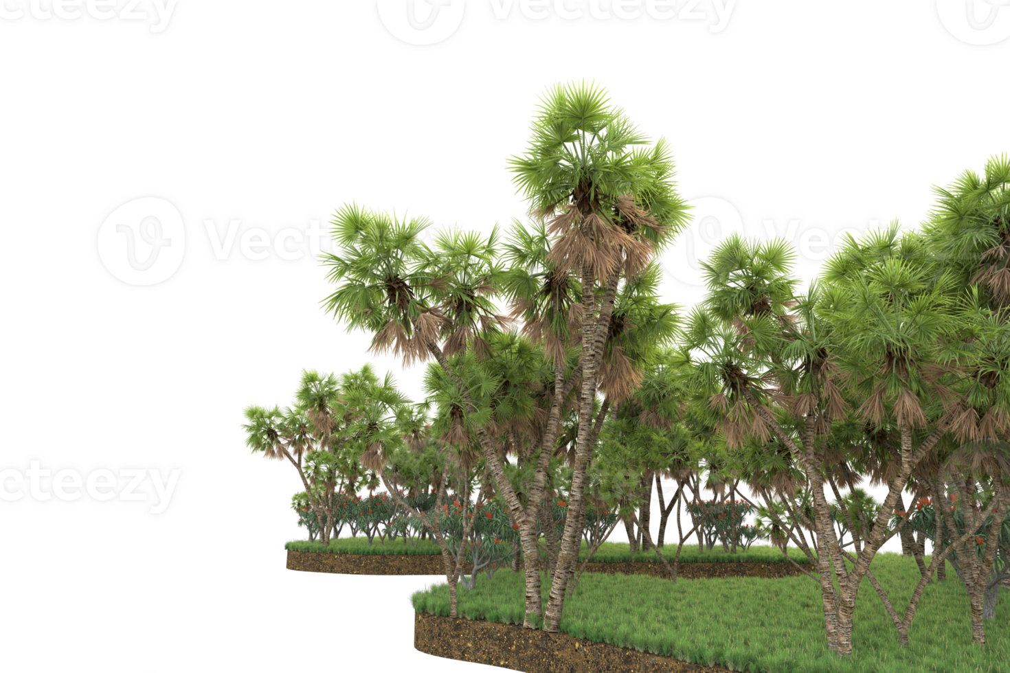 Realistic forest isolated on transparent background. 3d rendering - illustration png