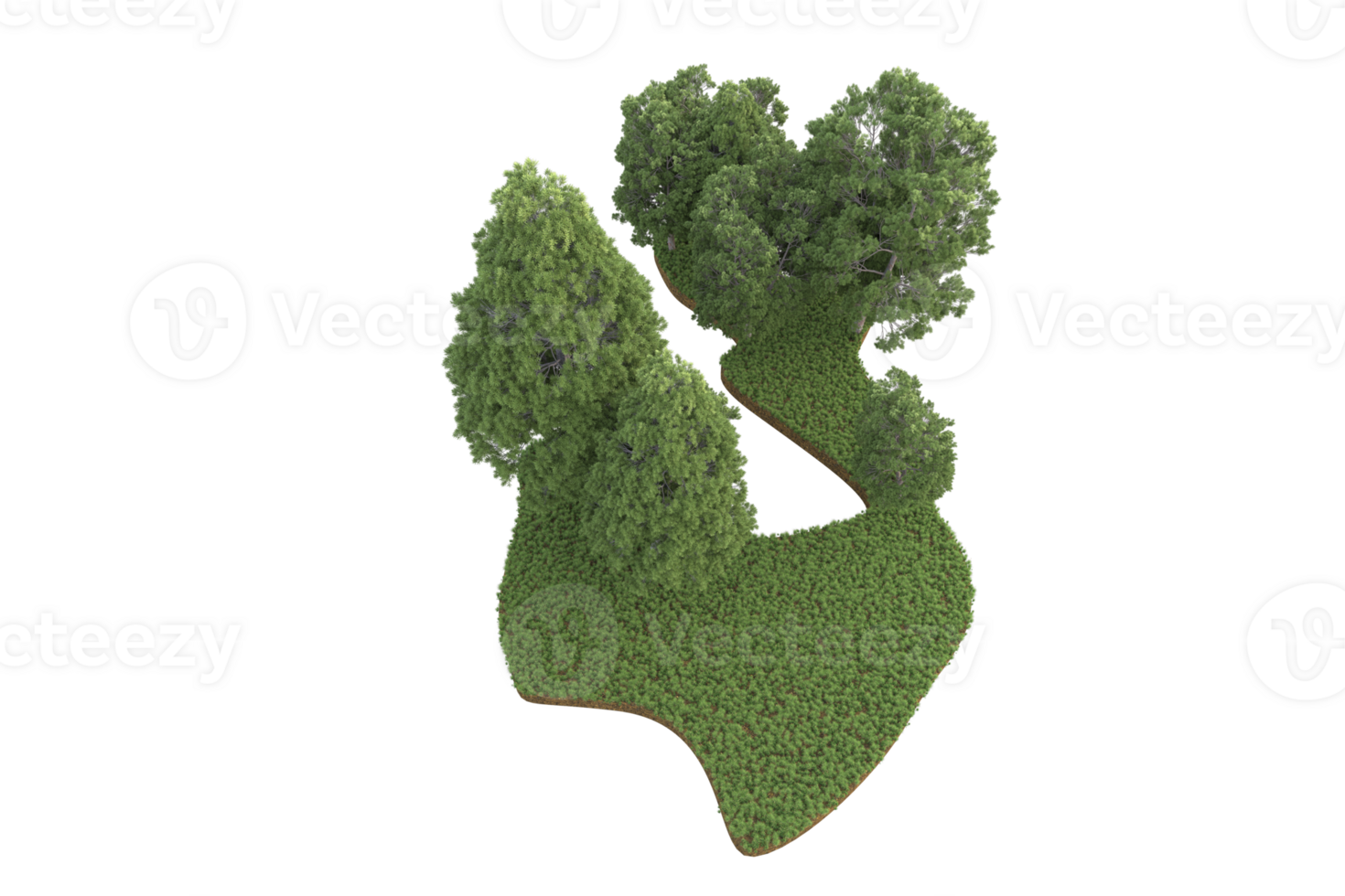 Realistic forest isolated on transparent background. 3d rendering - illustration png