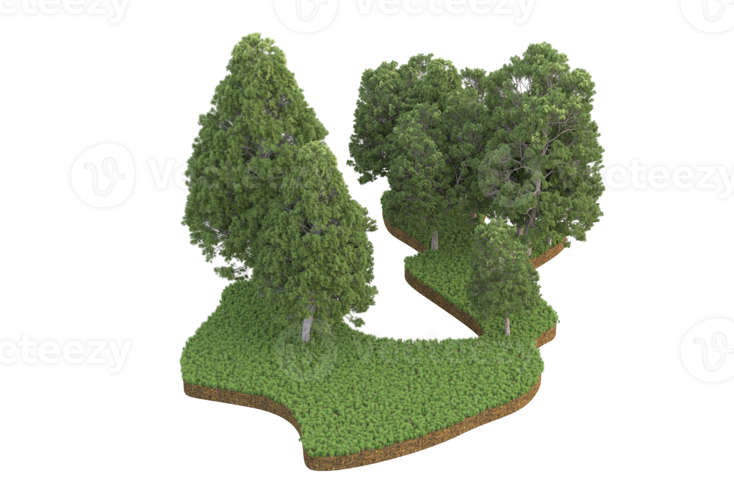 Realistic forest isolated on transparent background. 3d rendering - illustration png
