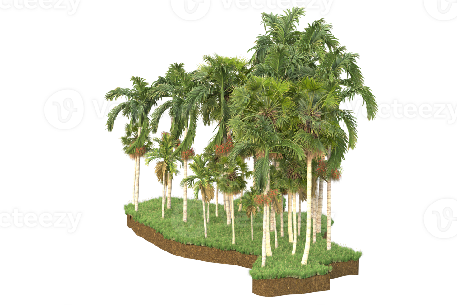 Realistic forest isolated on transparent background. 3d rendering - illustration png