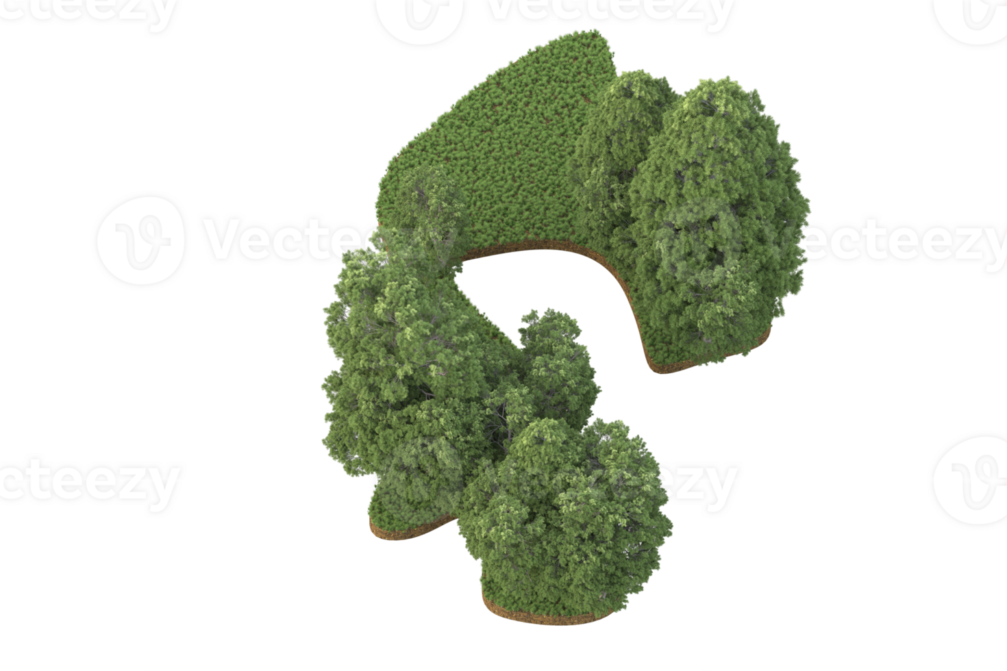 Realistic forest isolated on transparent background. 3d rendering - illustration png