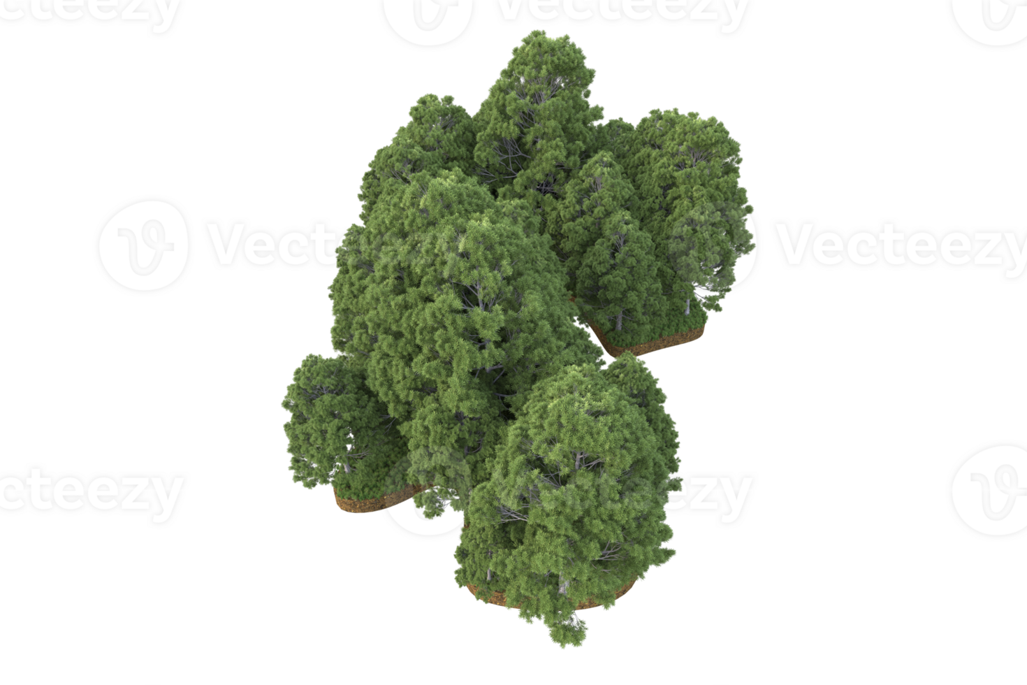 Realistic forest isolated on transparent background. 3d rendering - illustration png