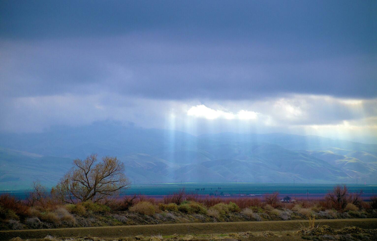 Sunlight Breaking Through Clouds California photo