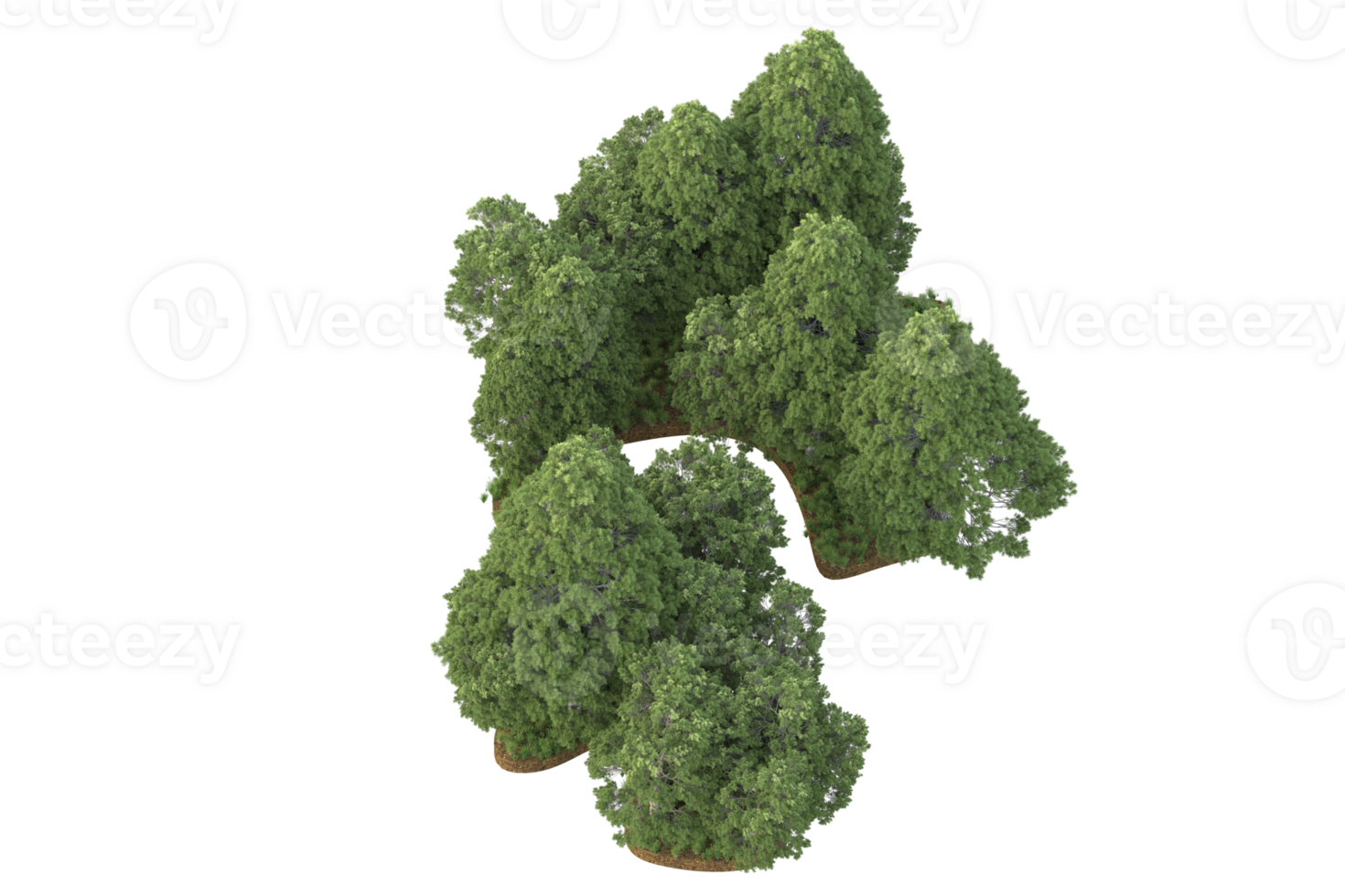 Realistic forest isolated on transparent background. 3d rendering - illustration png
