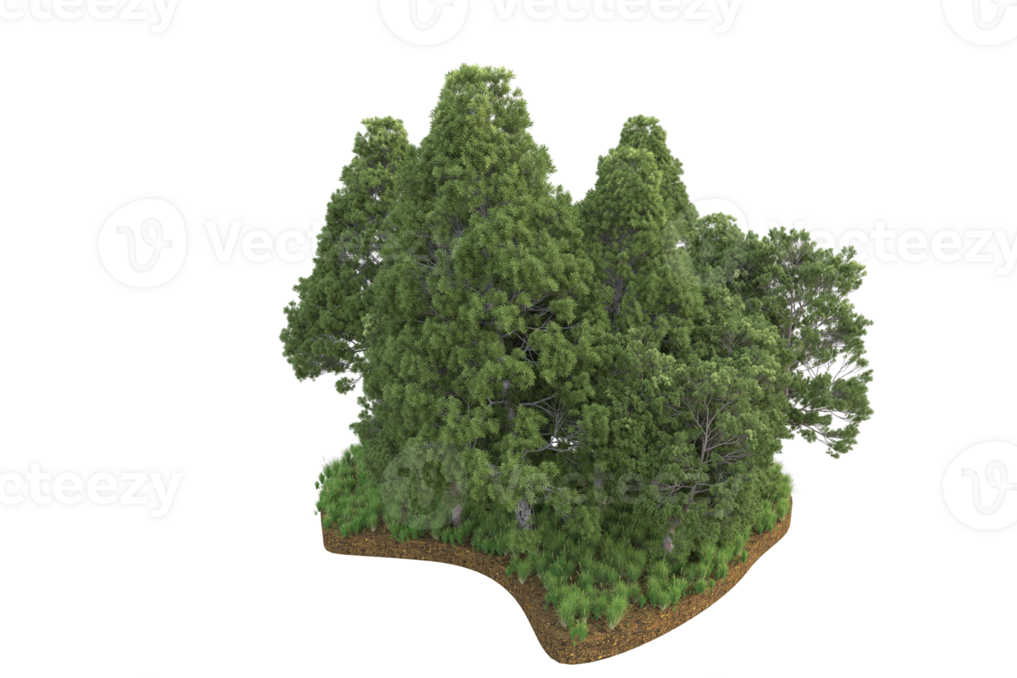 Realistic forest isolated on transparent background. 3d rendering - illustration png