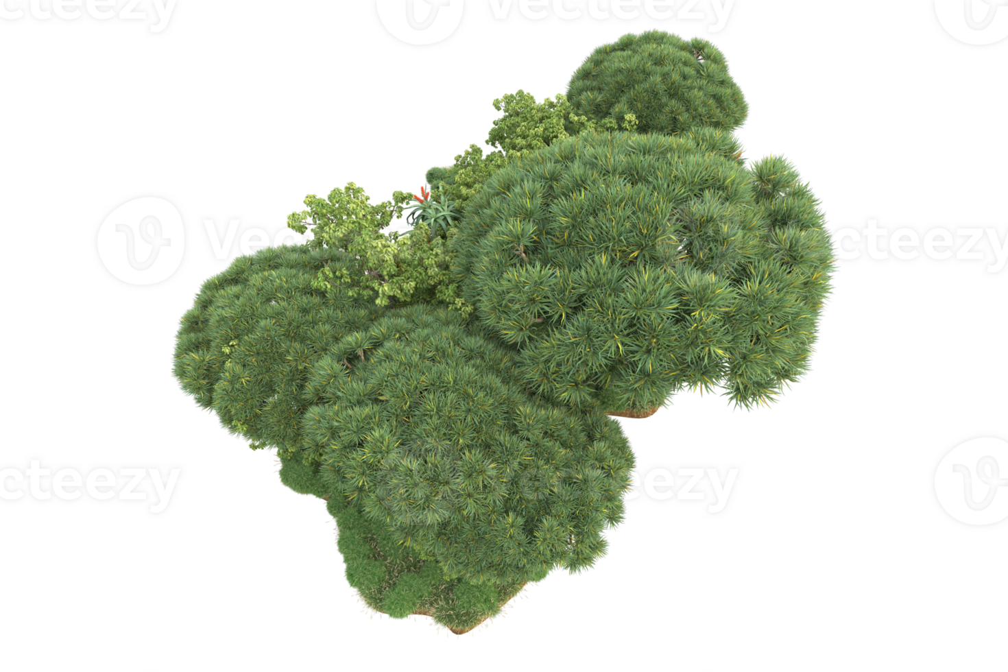 Realistic forest isolated on transparent background. 3d rendering - illustration png