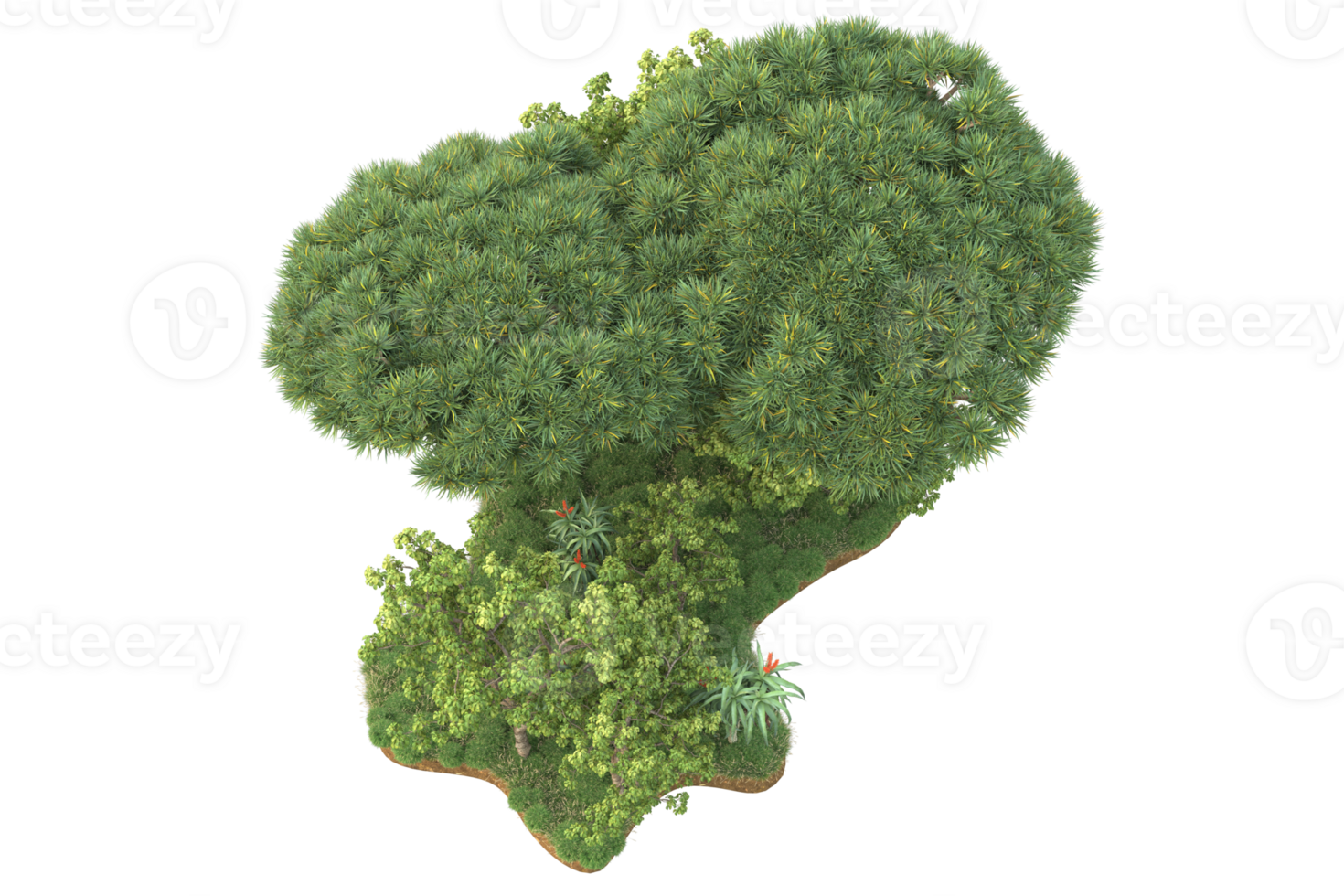 Realistic forest isolated on transparent background. 3d rendering - illustration png