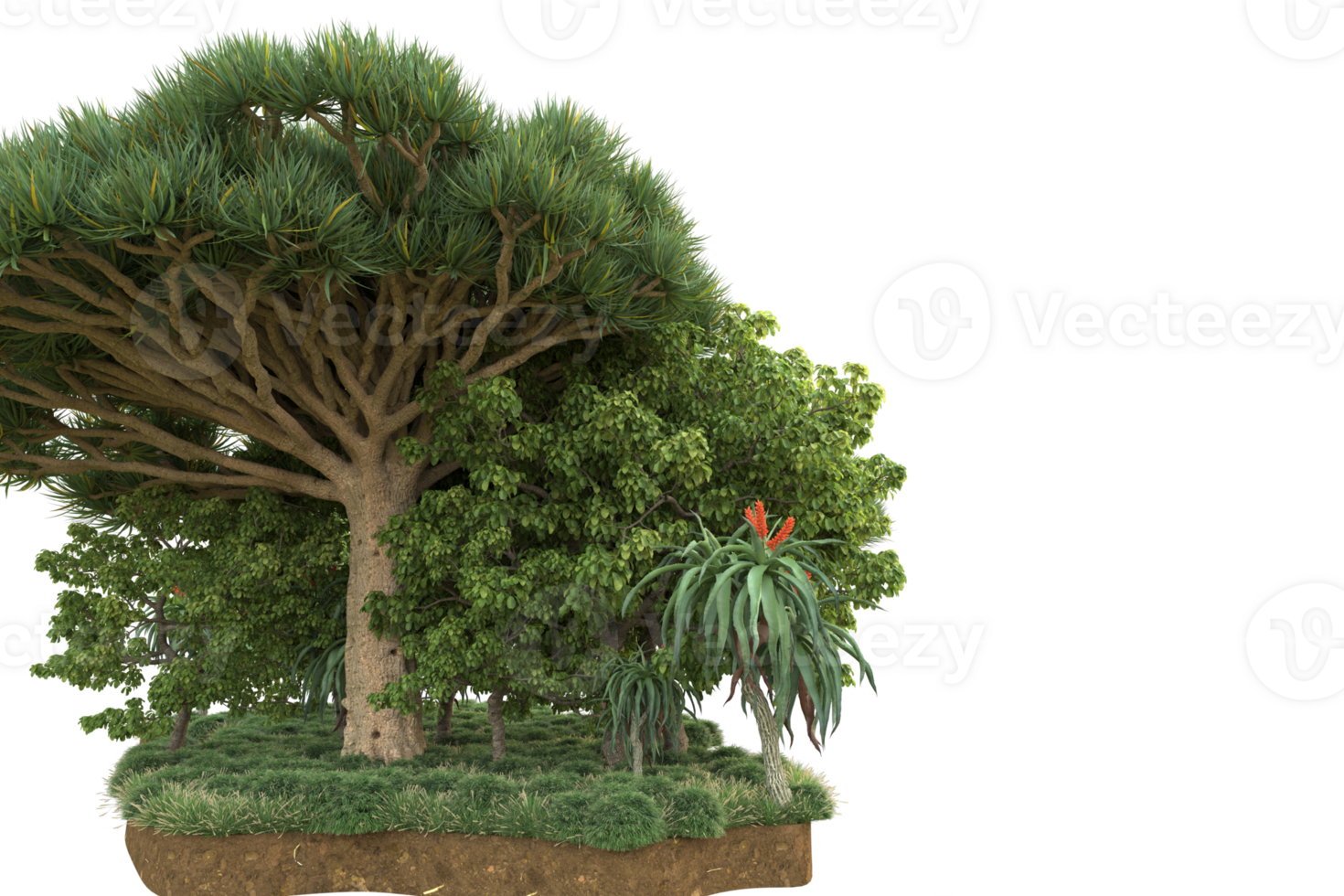 Realistic forest isolated on transparent background. 3d rendering - illustration png
