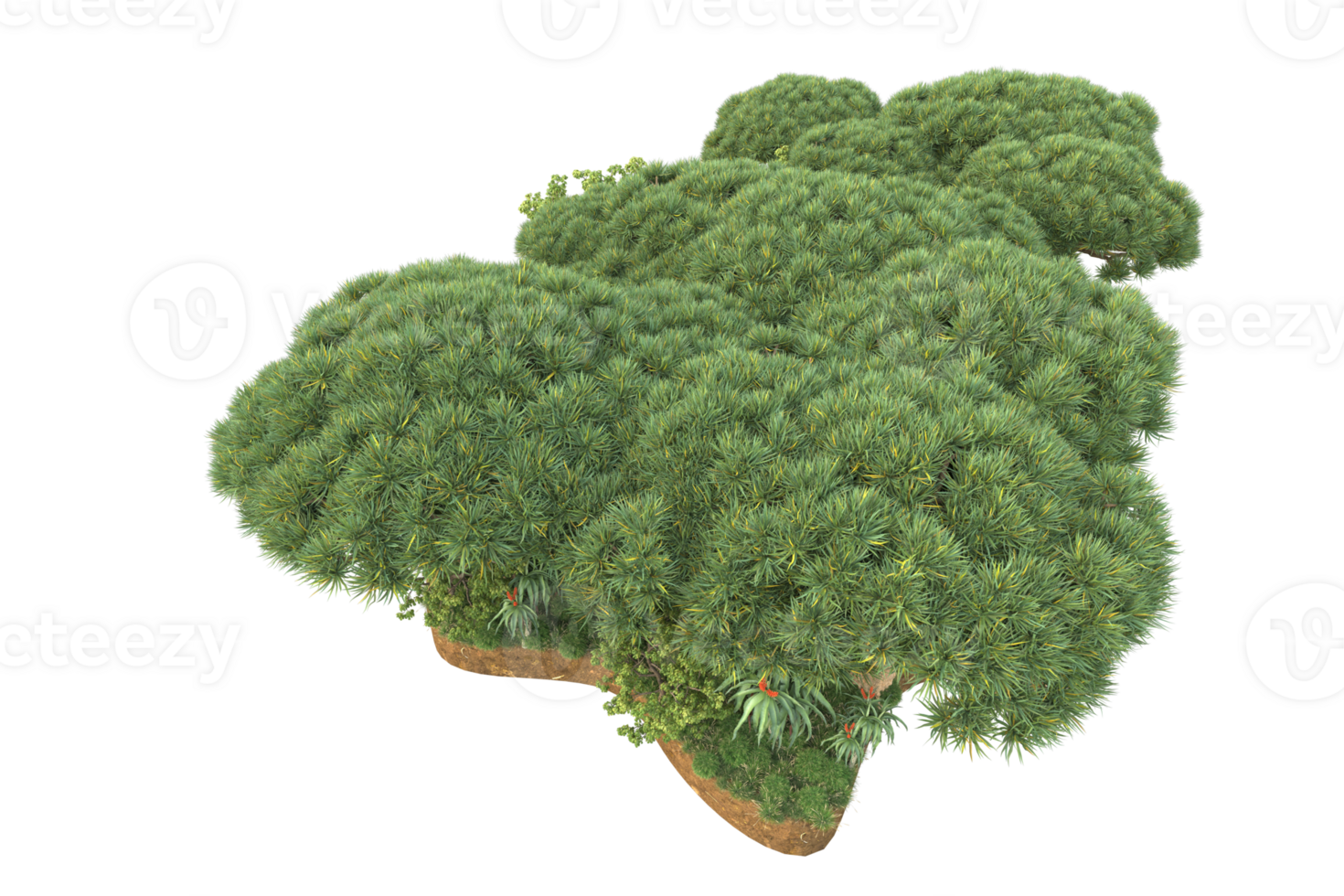 Realistic forest isolated on transparent background. 3d rendering - illustration png