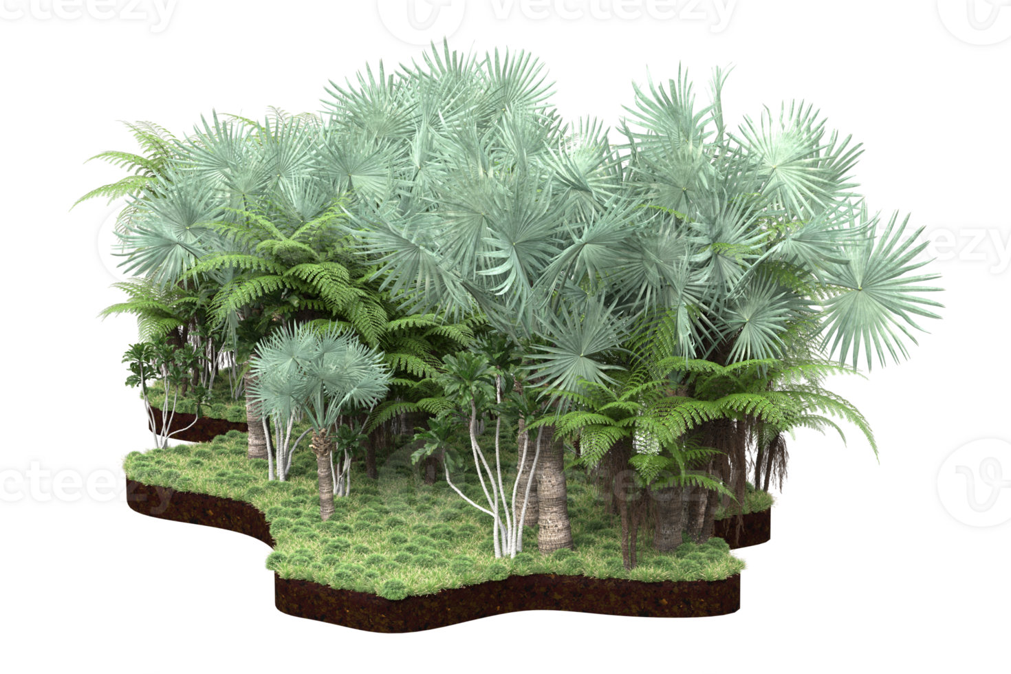 Realistic forest isolated on transparent background. 3d rendering - illustration png