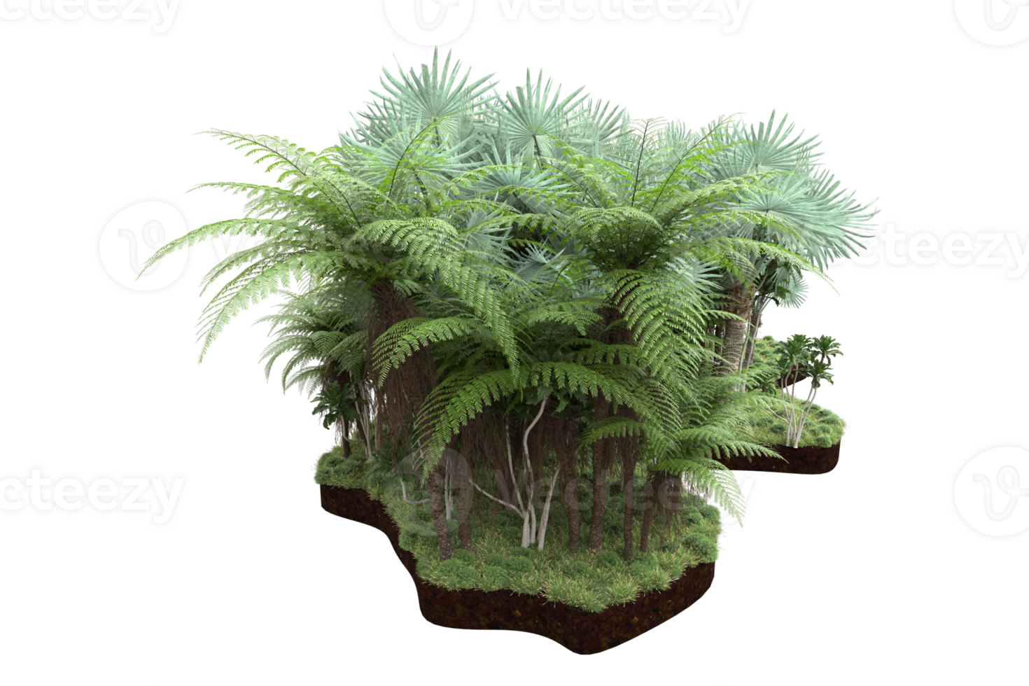 Realistic forest isolated on transparent background. 3d rendering - illustration png