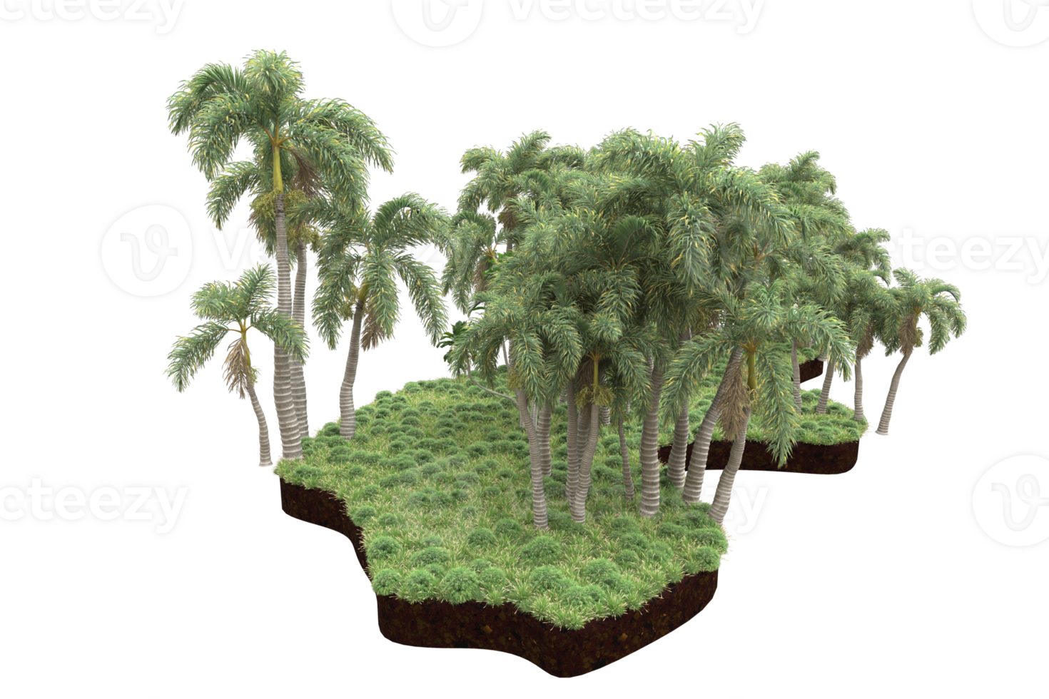 Realistic forest isolated on transparent background. 3d rendering - illustration png