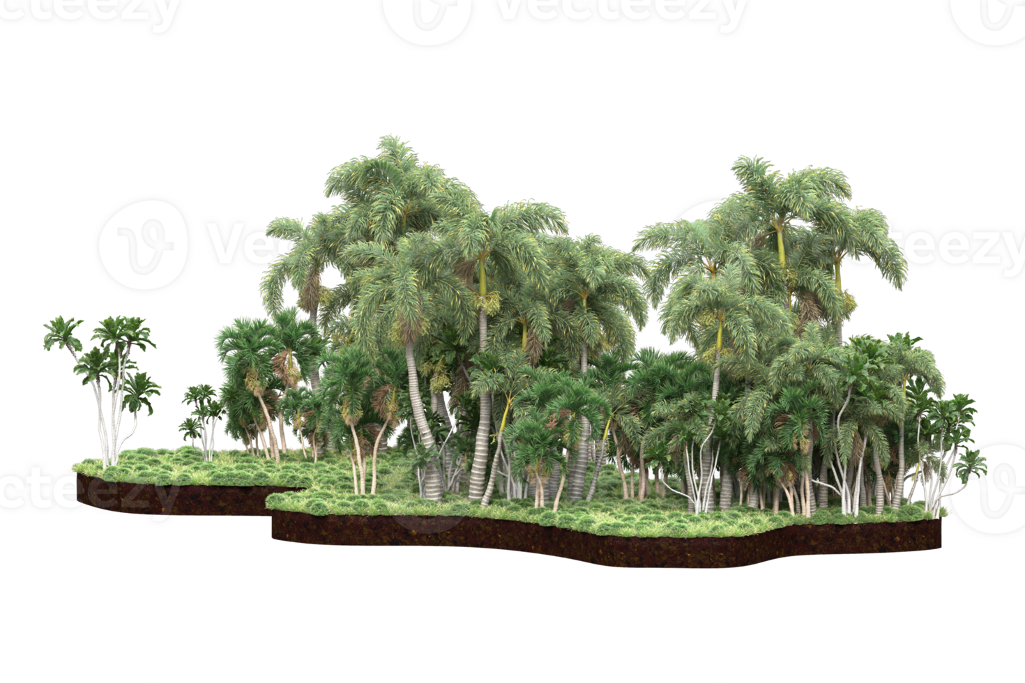Realistic forest isolated on transparent background. 3d rendering - illustration png