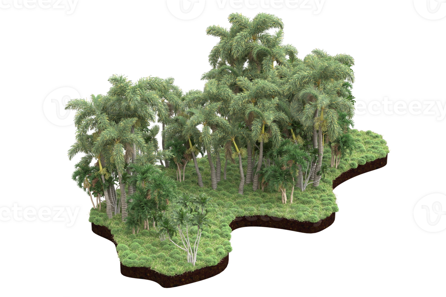 Realistic forest isolated on transparent background. 3d rendering - illustration png