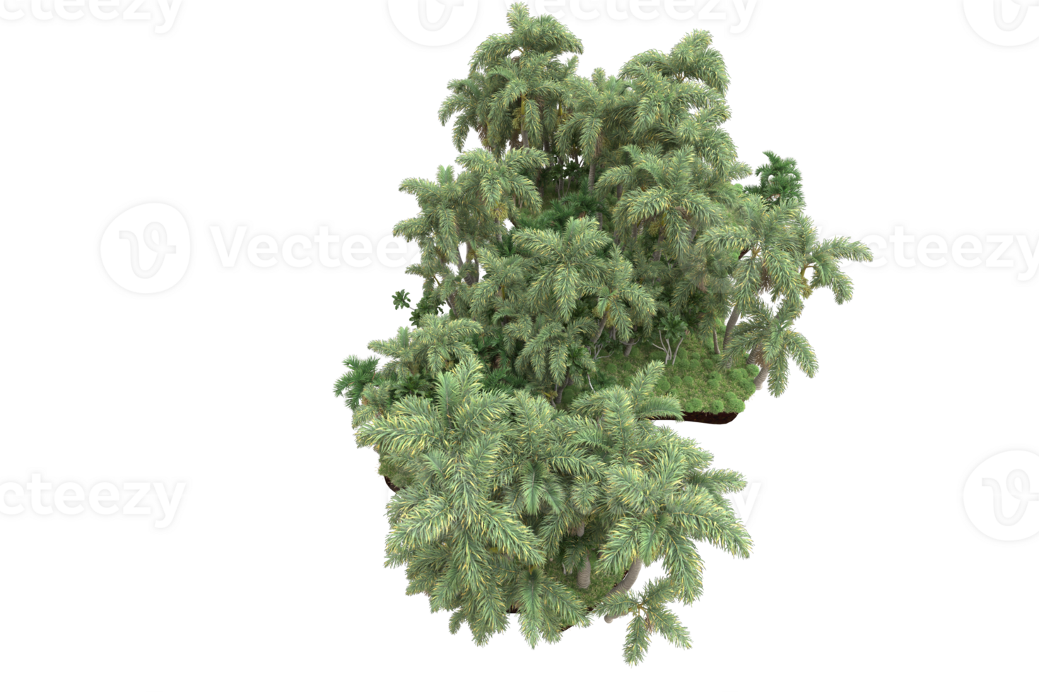 Realistic forest isolated on transparent background. 3d rendering - illustration png