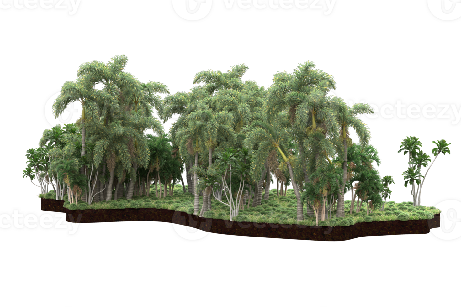 Realistic forest isolated on transparent background. 3d rendering - illustration png