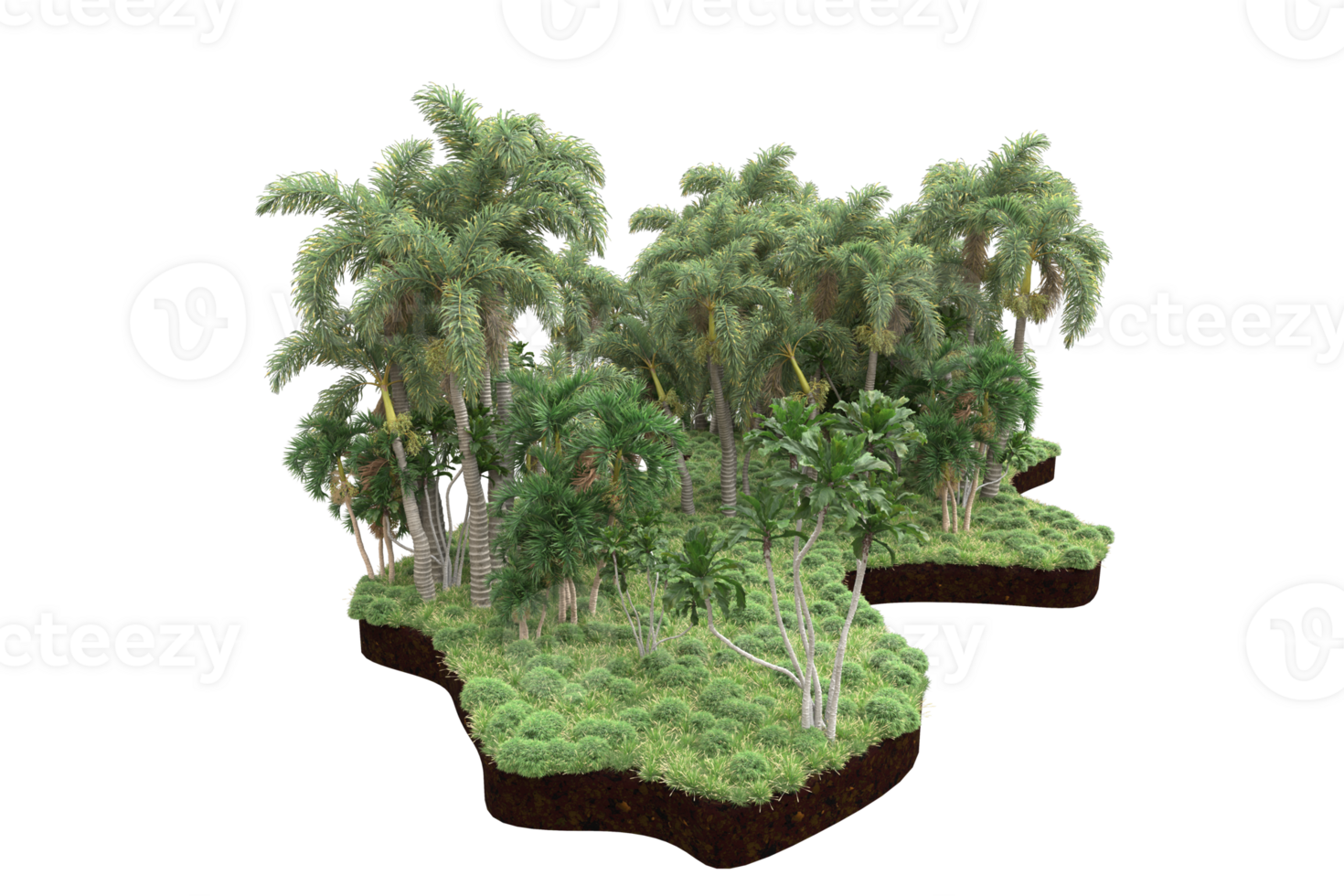 Realistic forest isolated on transparent background. 3d rendering - illustration png