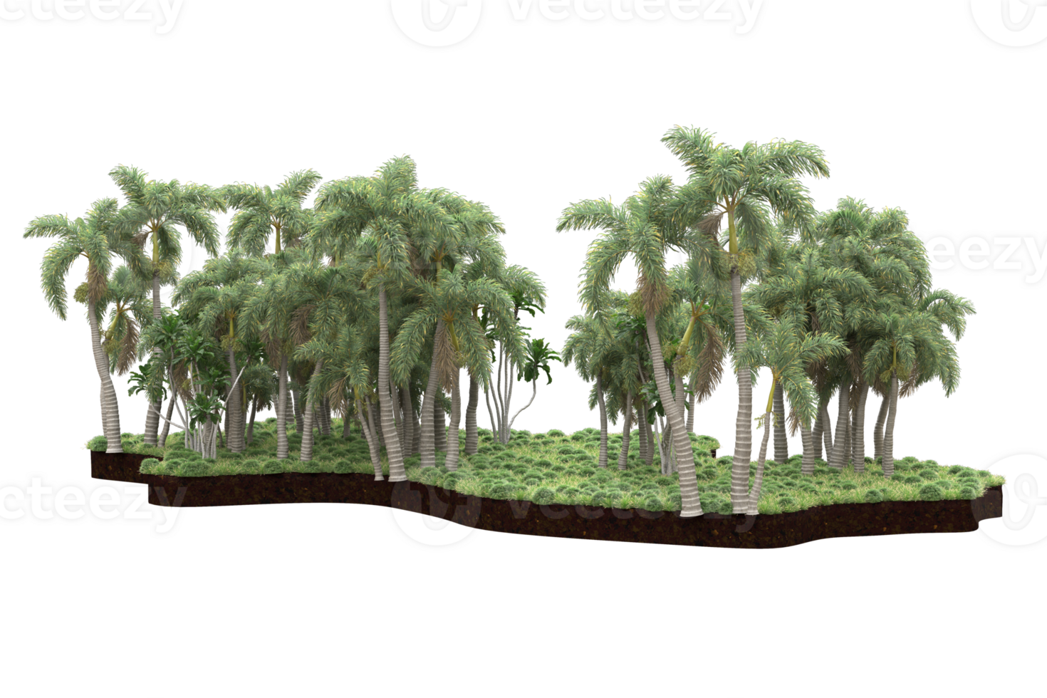 Realistic forest isolated on transparent background. 3d rendering - illustration png