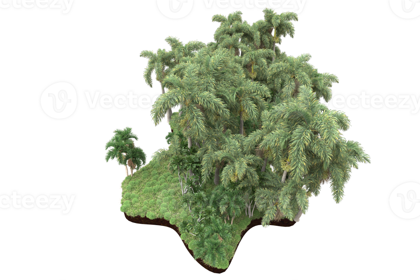 Realistic forest isolated on transparent background. 3d rendering - illustration png