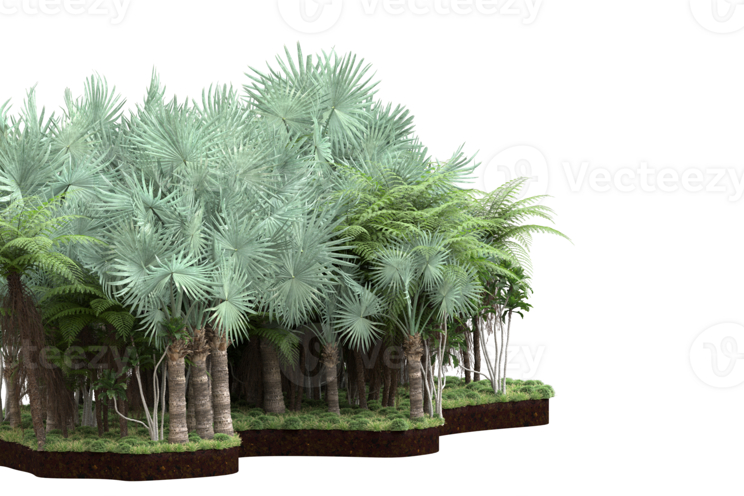 Realistic forest isolated on transparent background. 3d rendering - illustration png