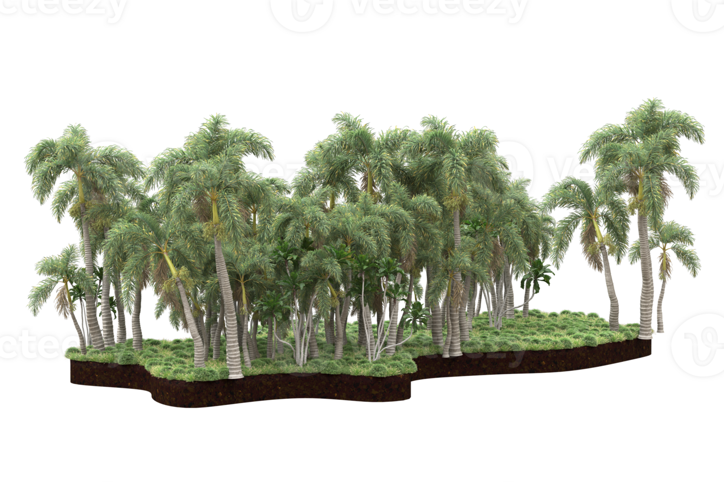 Realistic forest isolated on transparent background. 3d rendering - illustration png