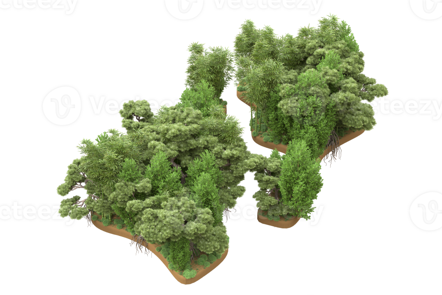 Realistic forest isolated on transparent background. 3d rendering - illustration png