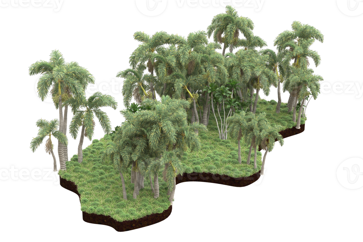Realistic forest isolated on transparent background. 3d rendering - illustration png