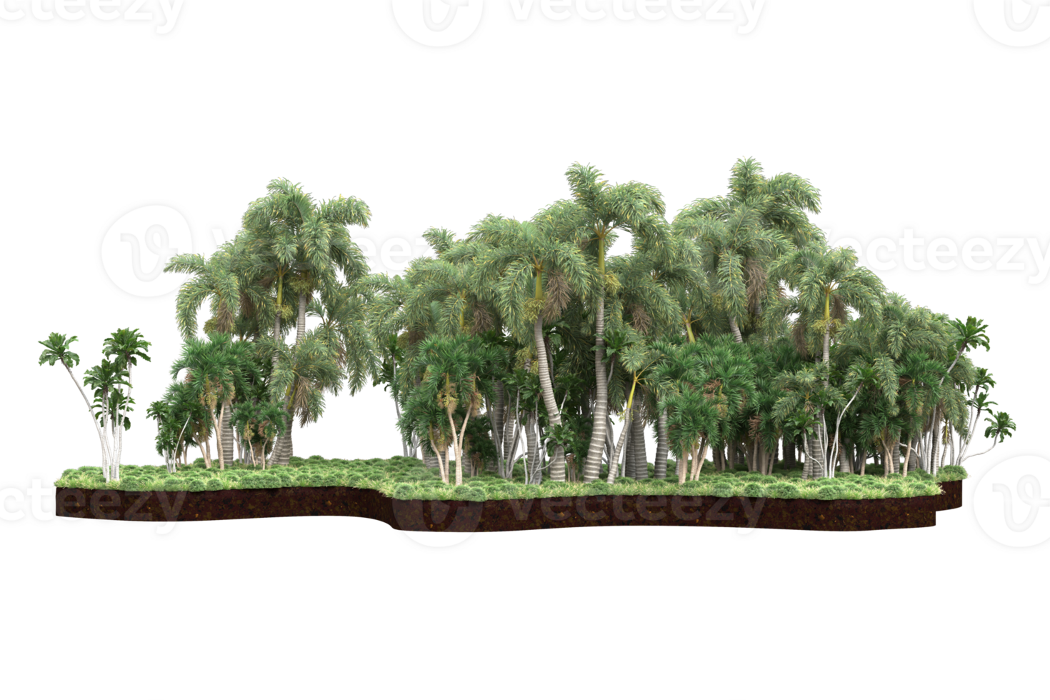 Realistic forest isolated on transparent background. 3d rendering - illustration png