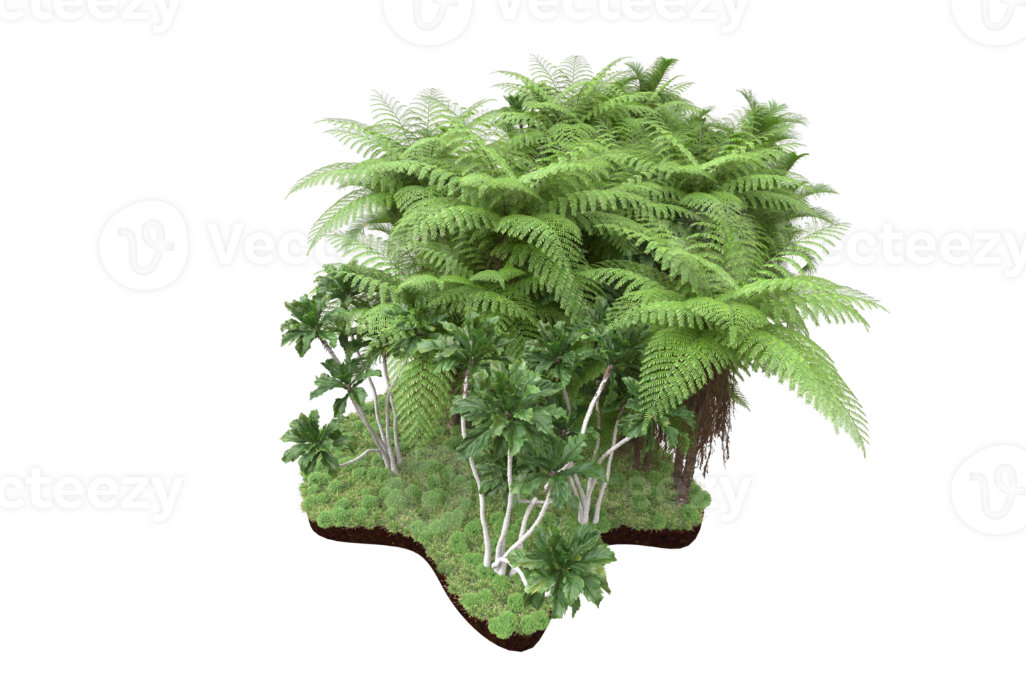 Realistic forest isolated on transparent background. 3d rendering - illustration png