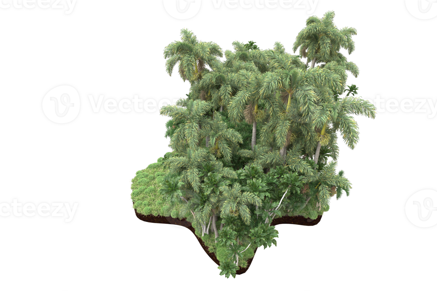 Realistic forest isolated on transparent background. 3d rendering - illustration png