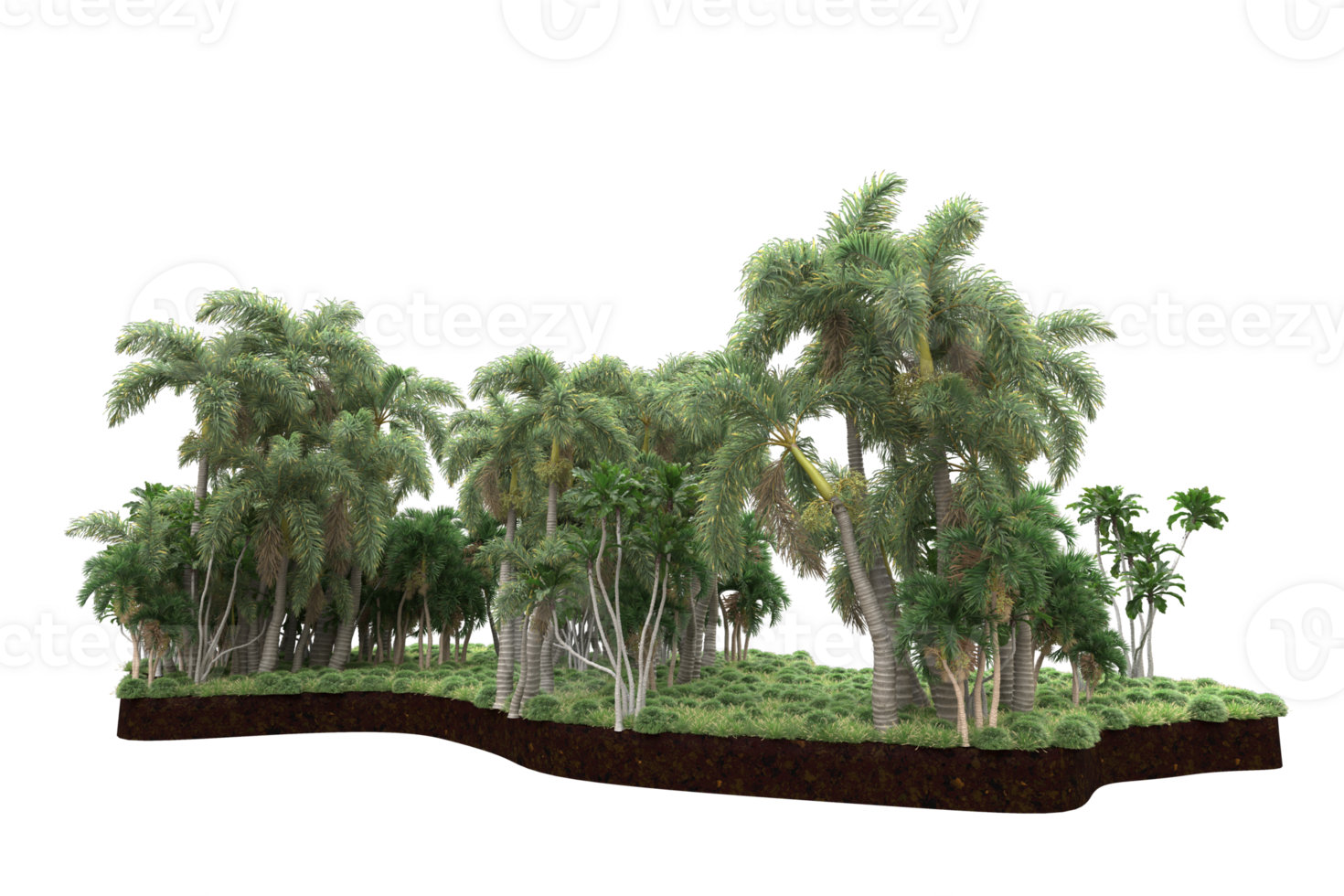 Realistic forest isolated on transparent background. 3d rendering - illustration png
